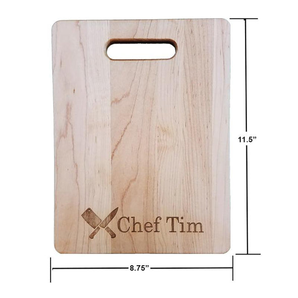 Personalized Laser Engraved Chef Knives Cutting Board (Rectangle or Paddle Shaped Options) - The ApronPlace