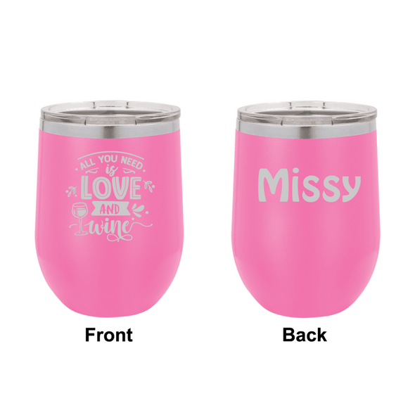 Personalized All You Need is Love and Wine Laser Engraved Wine Tumbler - The ApronPlace