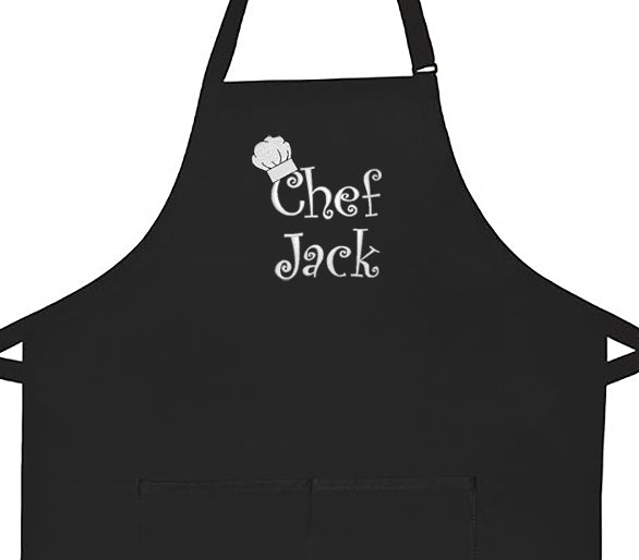 Personalized Apron Embroidered Chef Any Name Design Add a Name