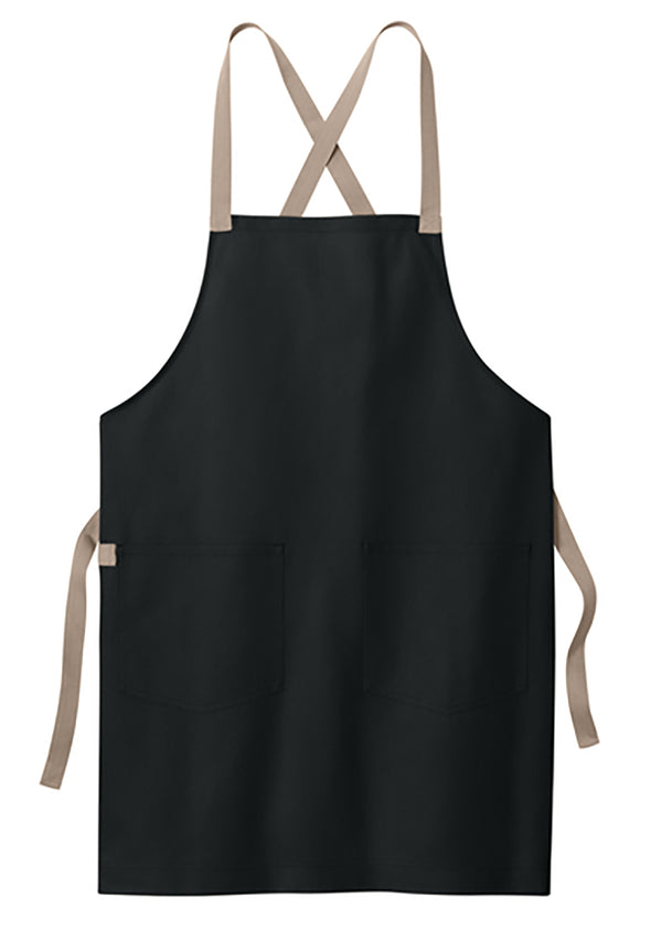 A902 Two-Tone Heavy Cotton Twill Crossback Apron with Pockets