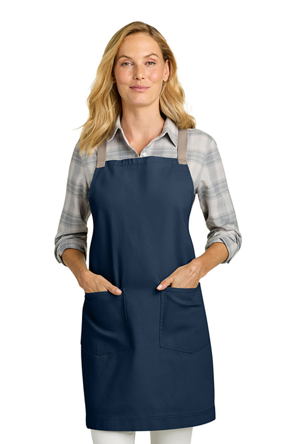 A902 Two-Tone Heavy Cotton Twill Crossback Apron with Pockets
