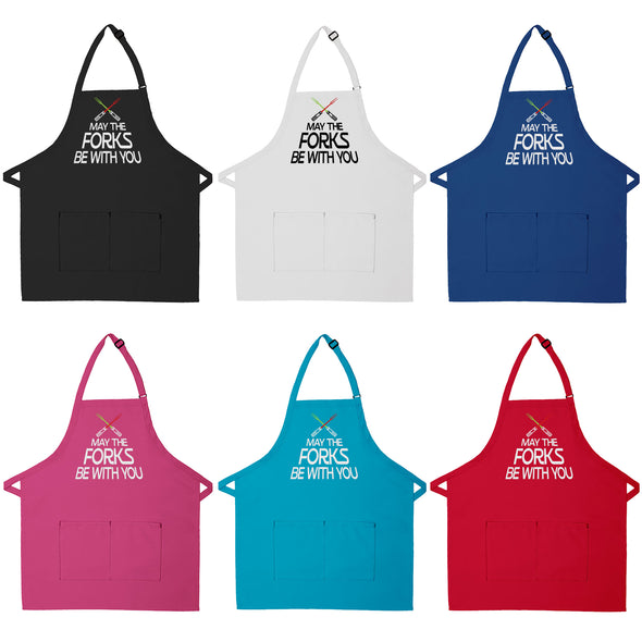 Personalized Apron Embroidered May The Forks Design Add a Name