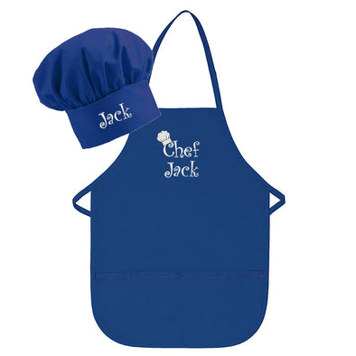 Personalized Embroidered Chef Any Name Kids Apron and Chef Hat Set