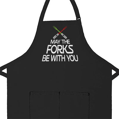 Personalized Apron Embroidered May The Forks Design Add a Name