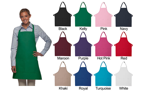 Adult 2-Pocket Bib Apron For Quote Request