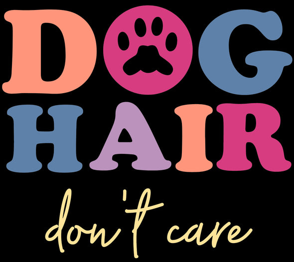 Printed Funny Kitchen Apron, Dog Hair Don't Care Design, Black, Adjustable Straps, Cooking, BBQ, Grilling