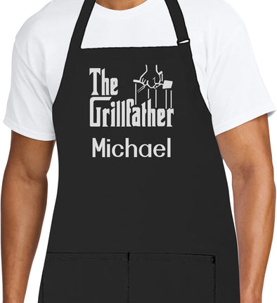 Personalized Apron Embroidered The Grillfather Design Add a Name