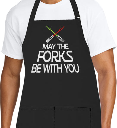 Personalized Apron Embroidered May The Forks Design Add a Name