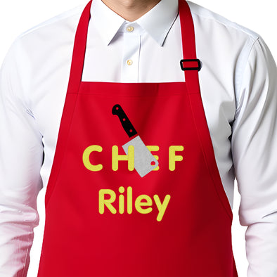 Personalized Apron Embroidered Sliced Design Add a Name
