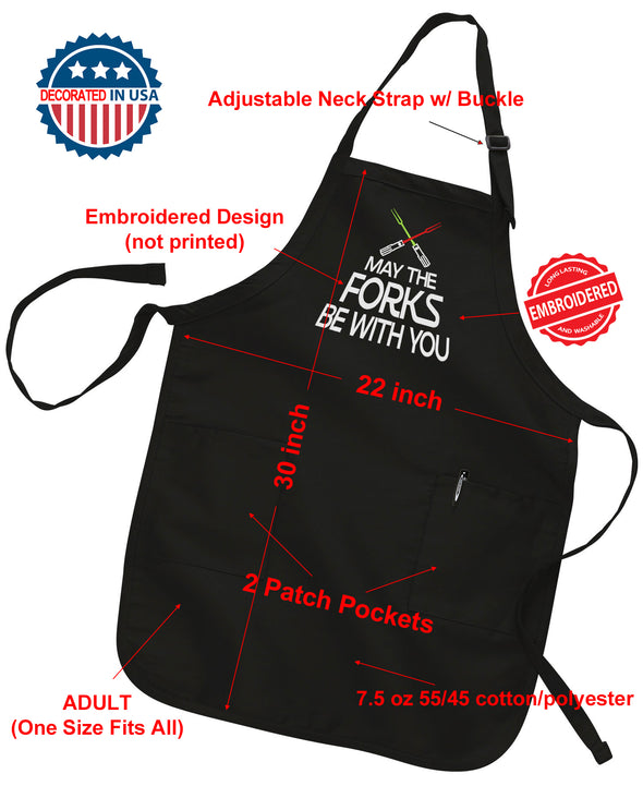 Personalized Apron Embroidered The Grillfather Design Add a Name