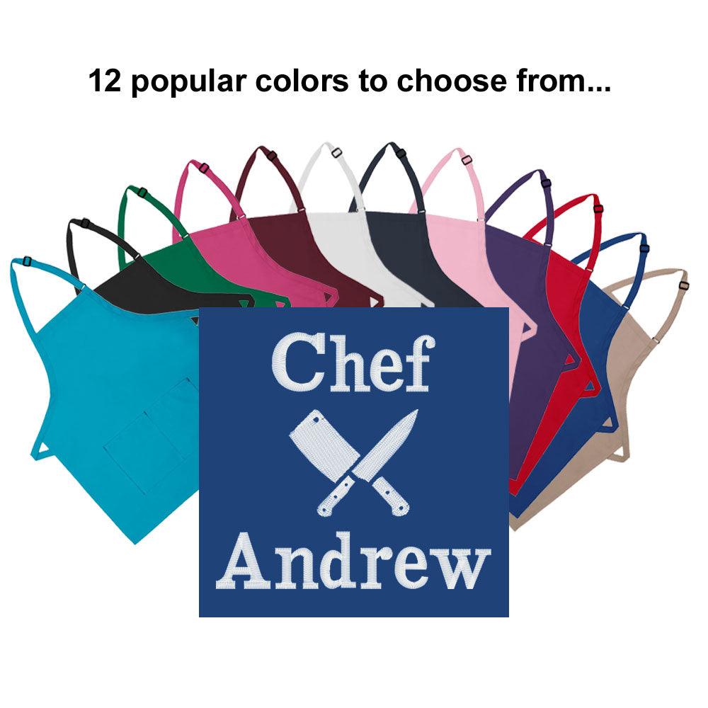 THE APRONPLACE Personalized Apron Embroidered Chef Knives Design Add a Name