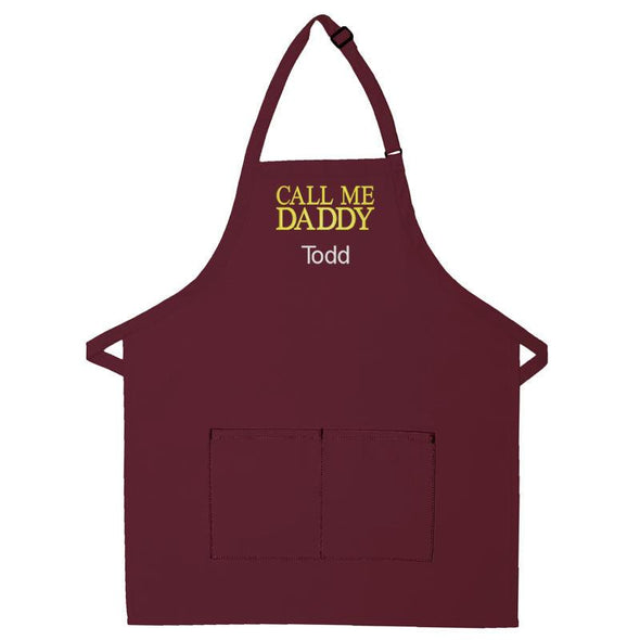 Personalized Apron Embroidered Call Me Daddy Design Add a Name - The ApronPlace