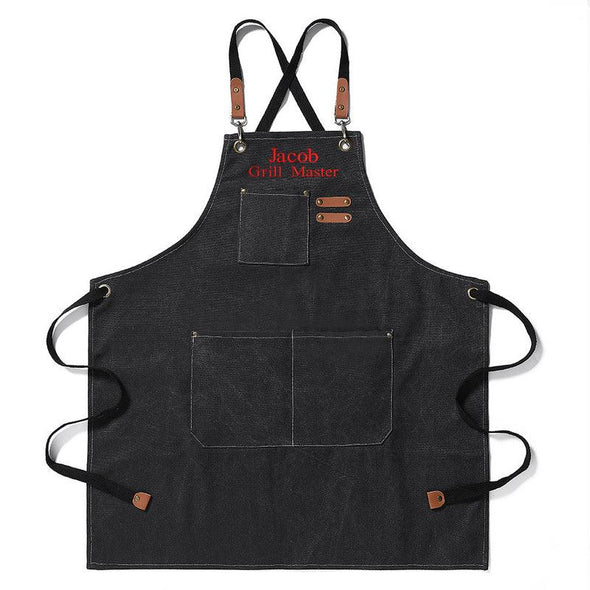 Personalized Durable Canvas Shop Apron Embroidered Name or Text - The ApronPlace
