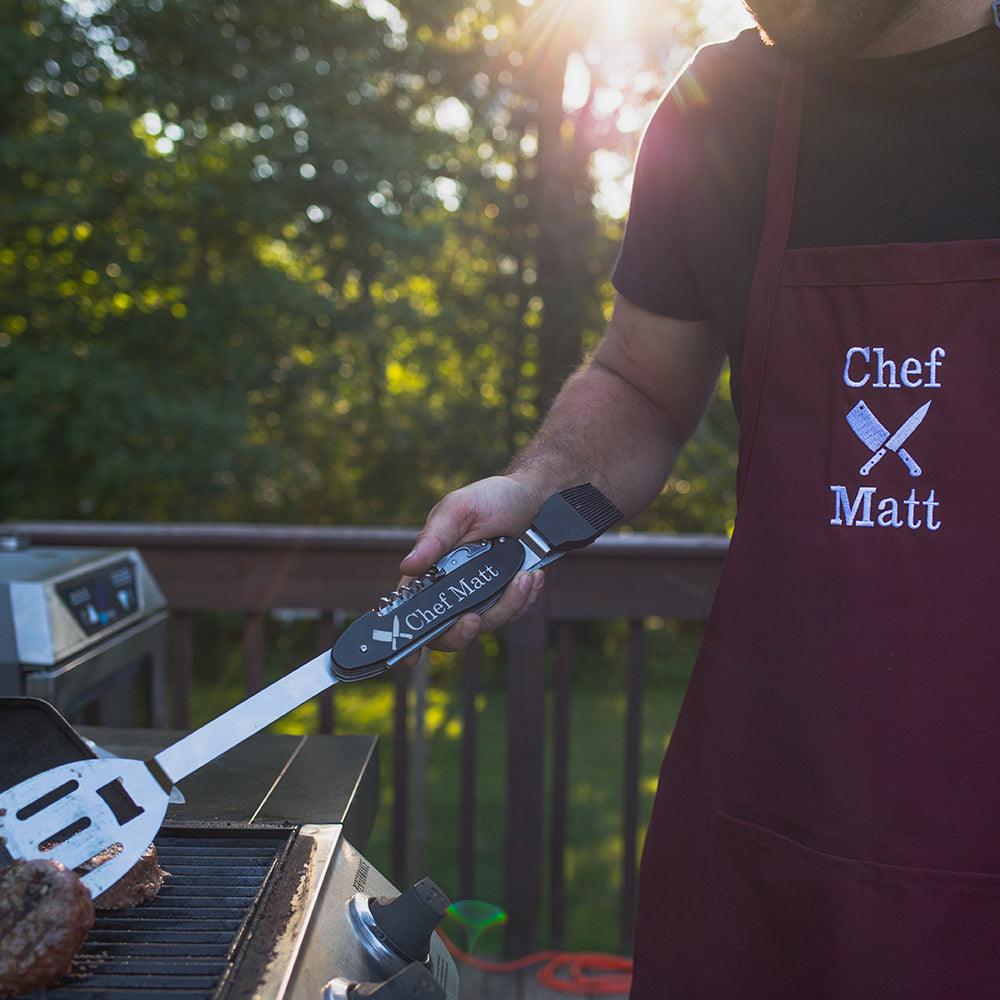 Personalized Apron Embroidered Chef Knives Design Add a Name – The