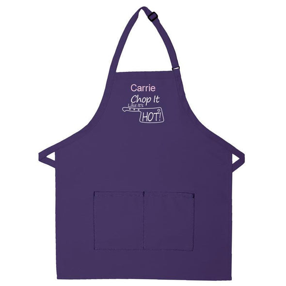 Personalized Apron Embroidered Chop It Like It's Hot Design Add a Name - The ApronPlace