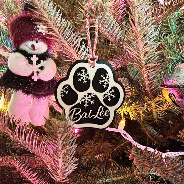 Personalized Laser Cut Pet Paw Print Ornament – The ApronPlace - Abbie Road  Imprinting, LLC