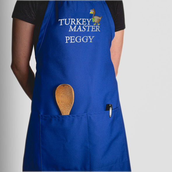 Personalized Apron Embroidered Turkey Master Design Add a Name