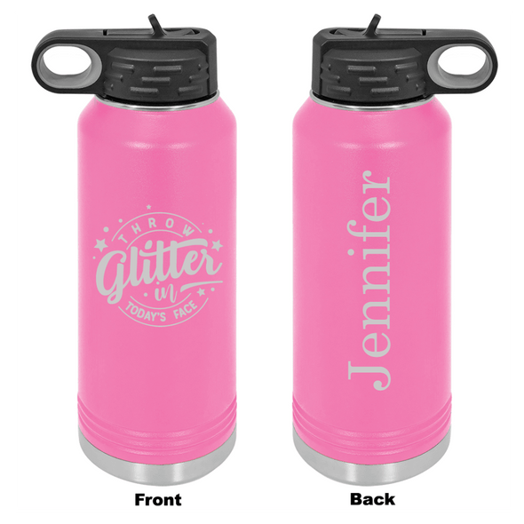 Personalized Throw Glitter Laser Engraved Water Bottle - The ApronPlace