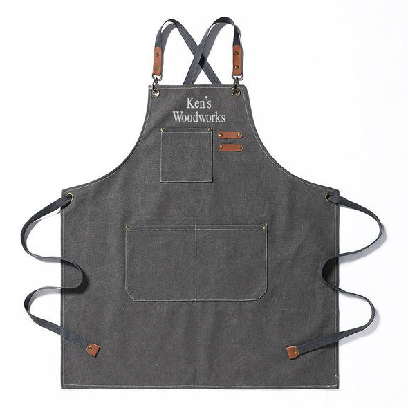 Personalized Durable Canvas Shop Apron Embroidered Name or Text - The ApronPlace