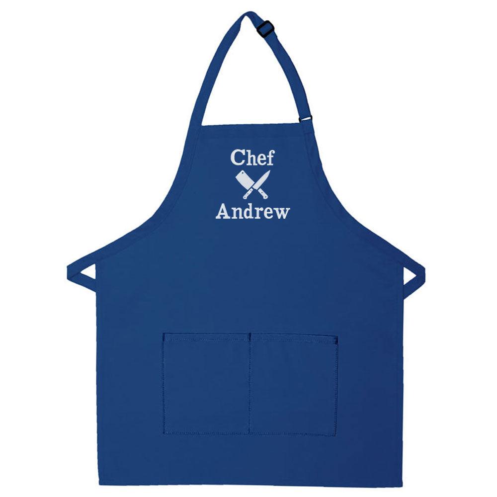 Personalized White Kitchen Apron Gifts for Women - 9 Cute Designs w/Name  Text - Custom Bbq Grilling Cooking Aprons for Chef w/Pocket - Customized
