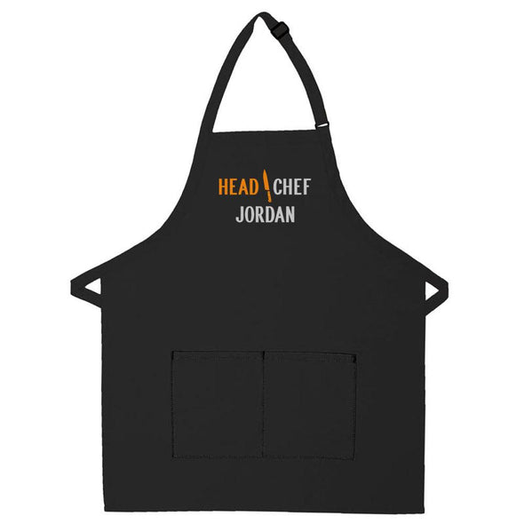 Personalized Apron Embroidered Head Chef Design Add a Name - The ApronPlace
