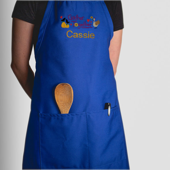 Personalized Apron Embroidered Gather Together Design Add a Name