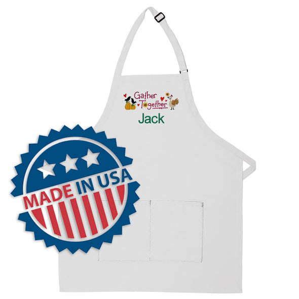 Personalized Apron Embroidered Gather Together Design Add a Name
