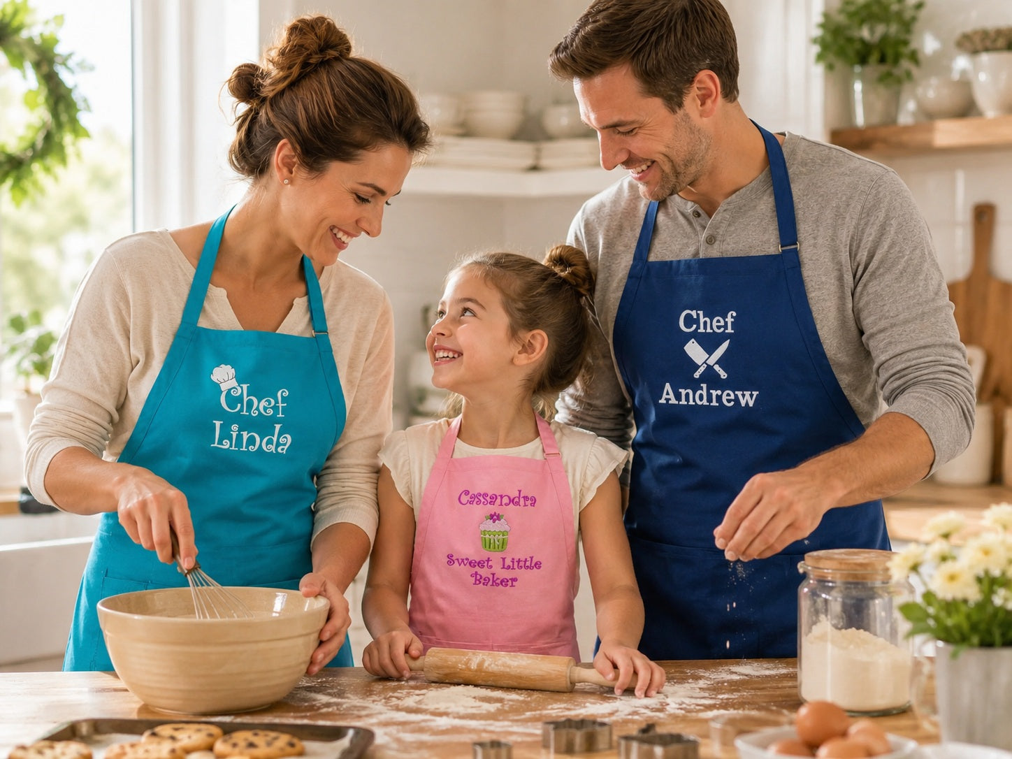 Personalized aprons given as gifts to cooks, bakers and families